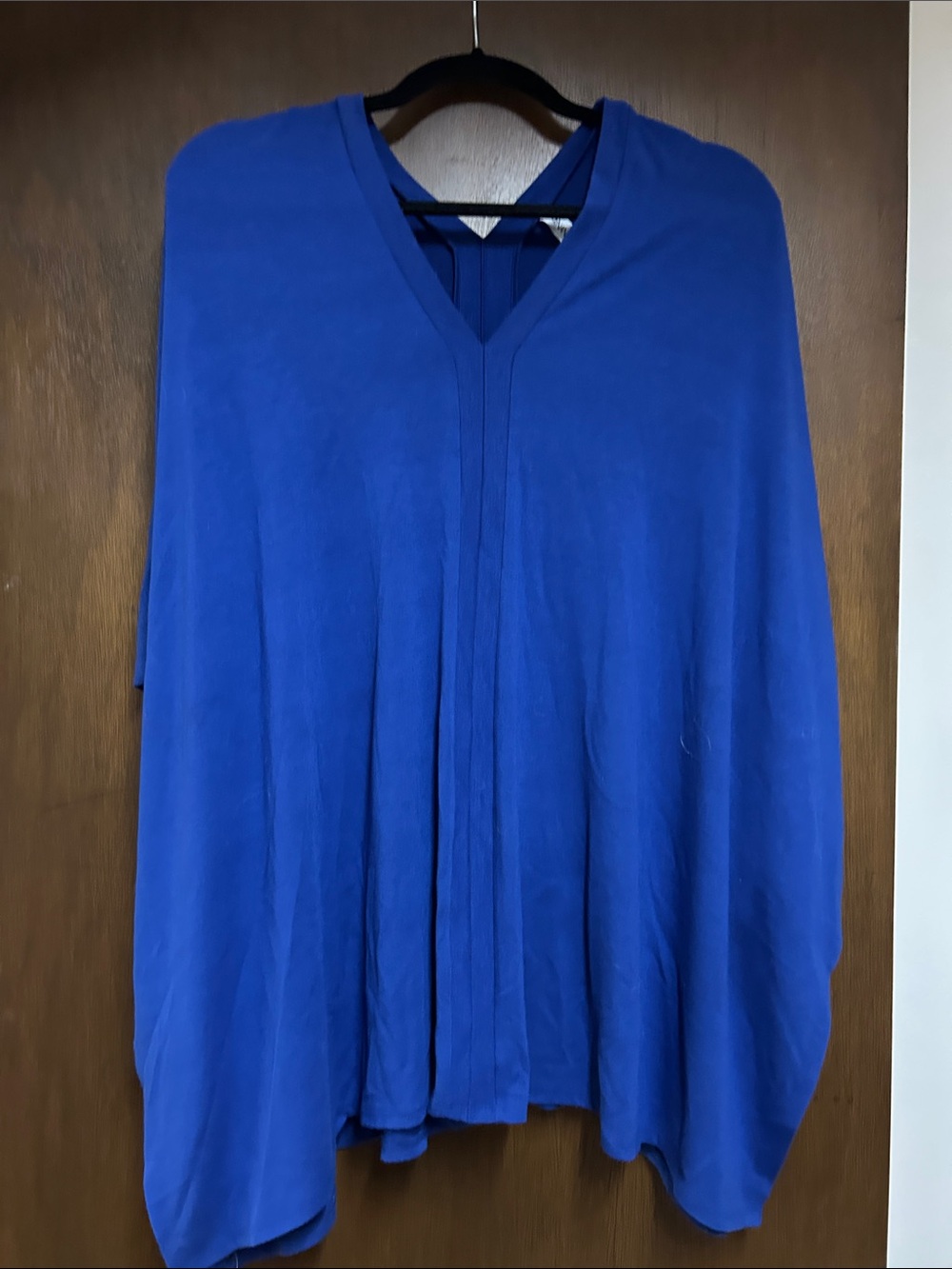 Women's Royal Blue V-Neck Poncho Tunic
